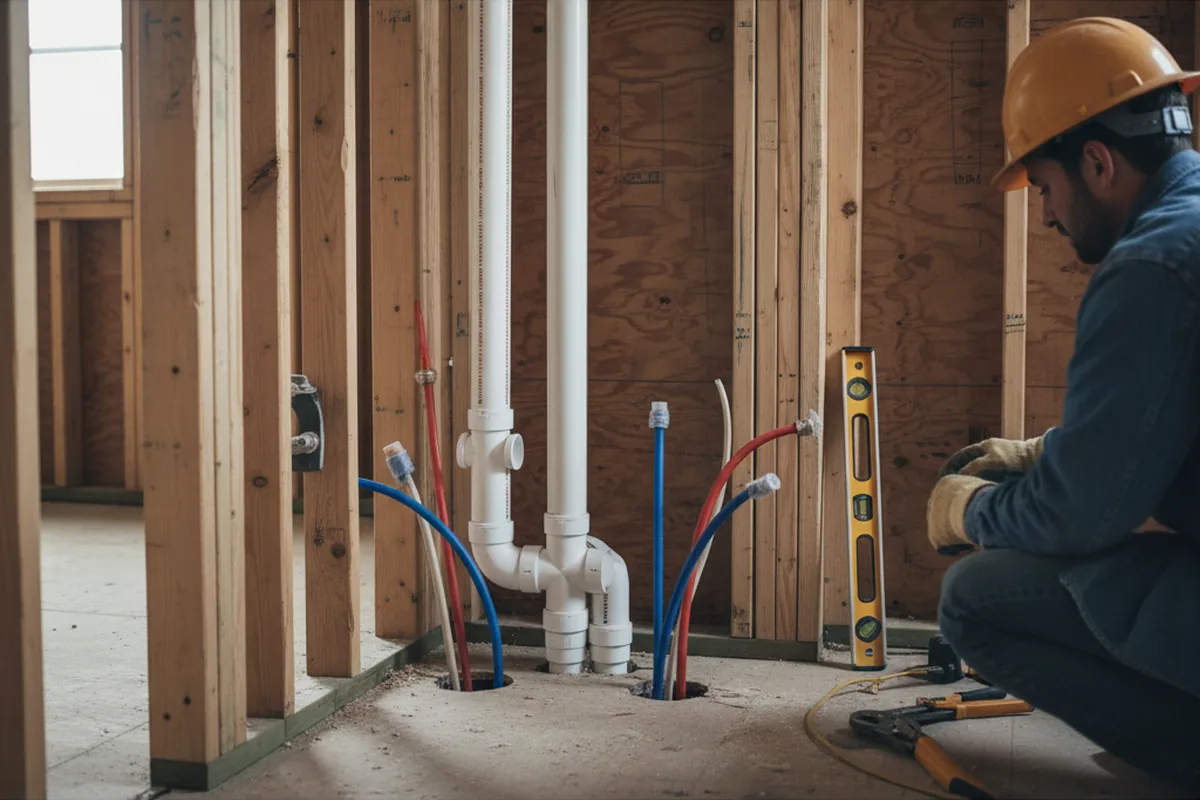 Drain and supply rough-in during Toilet Repair and Installation in Toccoa