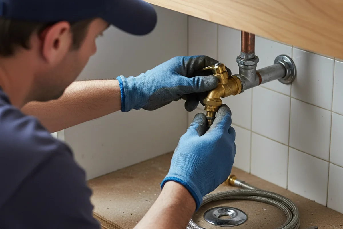 Shutoff valve and fitting work during Faucet and Fixture Repair in Toccoa